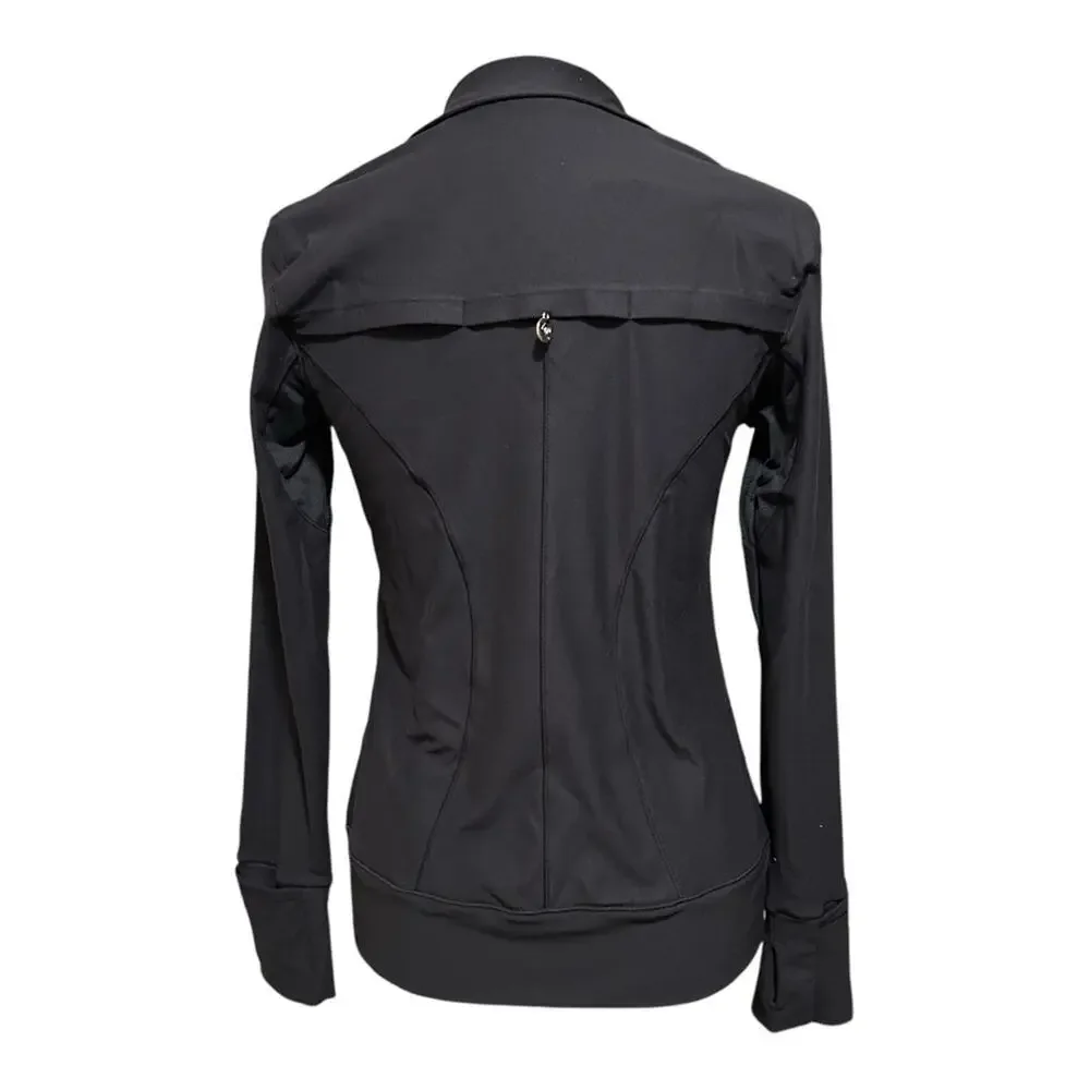 PN Jone Black Women's Sports Jacket Long Sleeve Size 8/Medium Zipper Pockets
